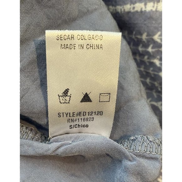 Easel Erin Blue Boho Dress Off The Shoulder Peasant Embroidered SZ Small - Picture 8 of 8